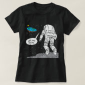 Funny Moon Landing, Flat Earth, dat zweert, ruimte T-shirt (Design voorkant)