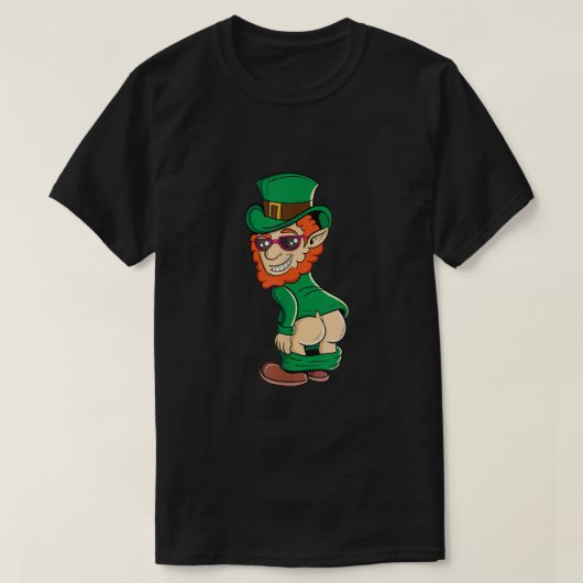 Funny Mooning Leprechaun Butt St Patricks Day Iris T-shirt (Design voorkant)