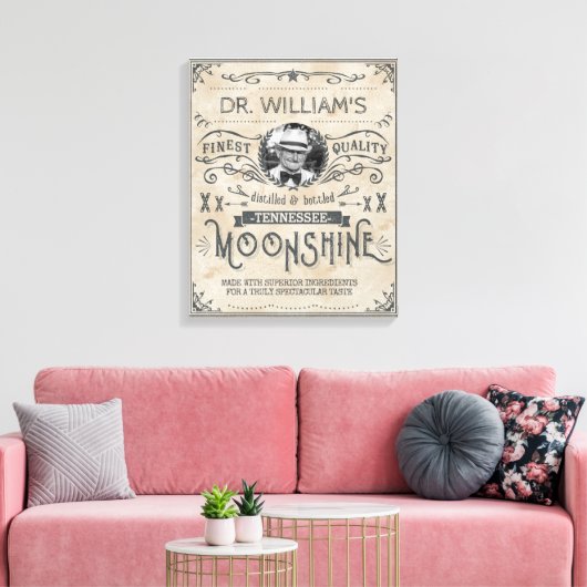 Funny  Moonshine Hillbilly Medicine Custom Canvas Afdruk (Insitu (Woonkamer))