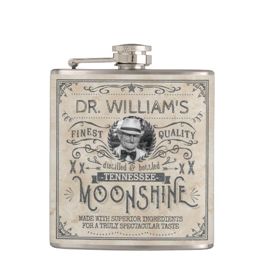 Funny  Moonshine Hillbilly Medicine Custom Heupfles (Voorkant)