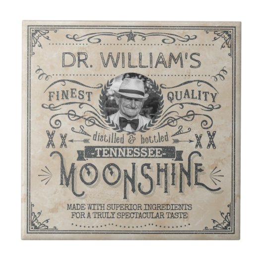 Funny  Moonshine Hillbilly Medicine Custom Tegeltje (Voorkant)