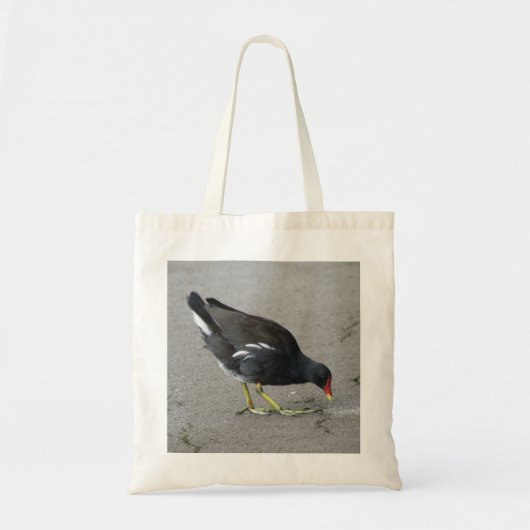 Funny Moorhen neemt een buszak Tote Bag (Voorkant)
