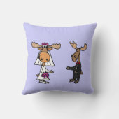 Funny Moose Bride en Groom Wedding Design Kussen (Achterkant)
