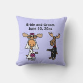 Funny Moose Bride en Groom Wedding Design Kussen (Voorkant)