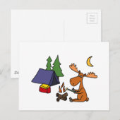 Funny Moose Camping Cartoon Briefkaart (Voorkant / Achterkant)