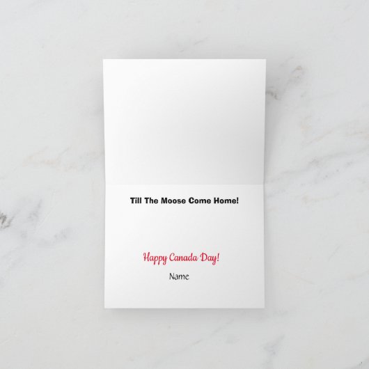 Funny Moose Canada Day Kaart (Binnen)