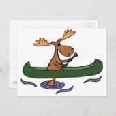 Funny Moose Canoeing Cartoon Briefkaart (Voorkant / Achterkant)