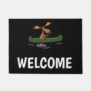 Funny Moose Canoeing Design Deurmat
