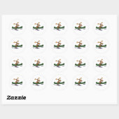 Funny Moose Canoeing Design Ronde Sticker (Vel)