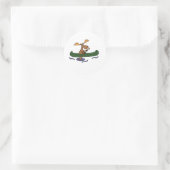 Funny Moose Canoeing Design Ronde Sticker (Tas)