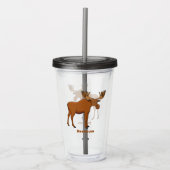 Funny moose cartoon illustratie acryl drinkbeker (Voorkant)