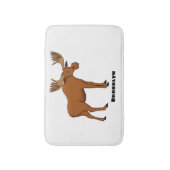 Funny moose cartoon illustratie badmat (Voorkant Verticaal)