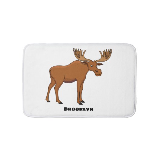 Funny moose cartoon illustratie badmat (Voorkant)