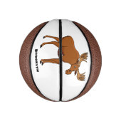 Funny moose cartoon illustratie basketbal (Verticaal)
