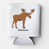 Funny moose cartoon illustratie blikjeskoeler (Voorkant)