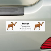 Funny moose cartoon illustratie bumpersticker (Op auto)