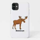 Funny moose cartoon illustratie Case-Mate iPhone case (Achterkant)