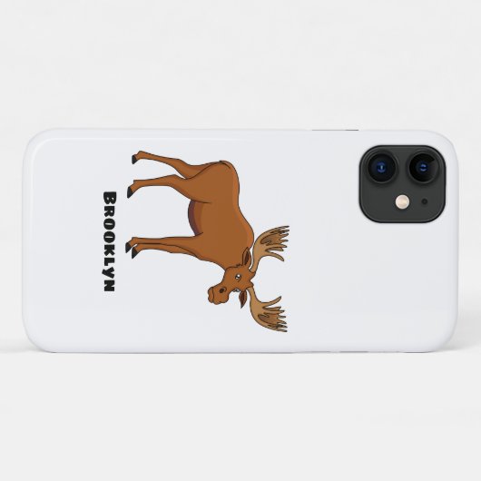 Funny moose cartoon illustratie Case-Mate iPhone case (Achterkant (horizontaal))