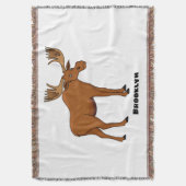 Funny moose cartoon illustratie deken (Voorkant Verticaal)