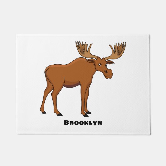 Funny moose cartoon illustratie deurmat (Voorkant)