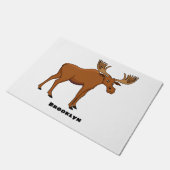 Funny moose cartoon illustratie deurmat (Schuin)