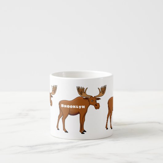 Funny moose cartoon illustratie espresso kop (Voorkant)