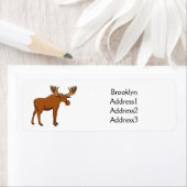 Funny moose cartoon illustratie etiket (Insitu)