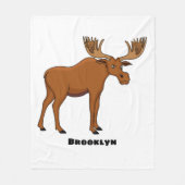 Funny moose cartoon illustratie fleece deken (Voorkant)