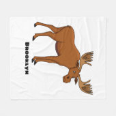 Funny moose cartoon illustratie fleece deken (Voorkant (Horizontaal))