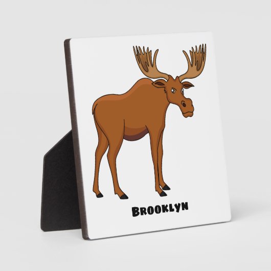 Funny moose cartoon illustratie fotoplaat (Voorkant)