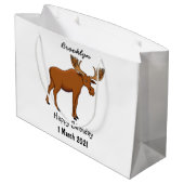 Funny moose cartoon illustratie groot cadeauzakje (Achterkant Gekanteld)