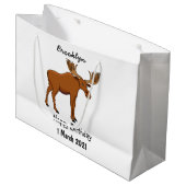 Funny moose cartoon illustratie groot cadeauzakje (Voorkant Gekanteld)