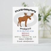 Funny moose cartoon illustratie kaart (Staand voorkant)