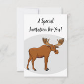 Funny moose cartoon illustratie kaart (Achterkant)