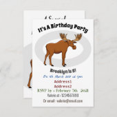 Funny moose cartoon illustratie kaart (Voorkant / Achterkant)