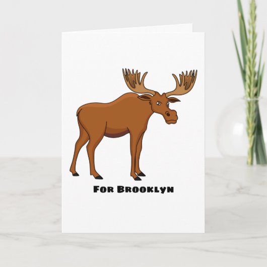 Funny moose cartoon illustratie kaart (Voorkant)