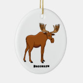 Funny moose cartoon illustratie keramisch ornament (Rechts)