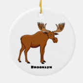 Funny moose cartoon illustratie keramisch ornament (Achterkant)