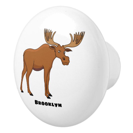 Funny moose cartoon illustratie keramische knop (Rechts)
