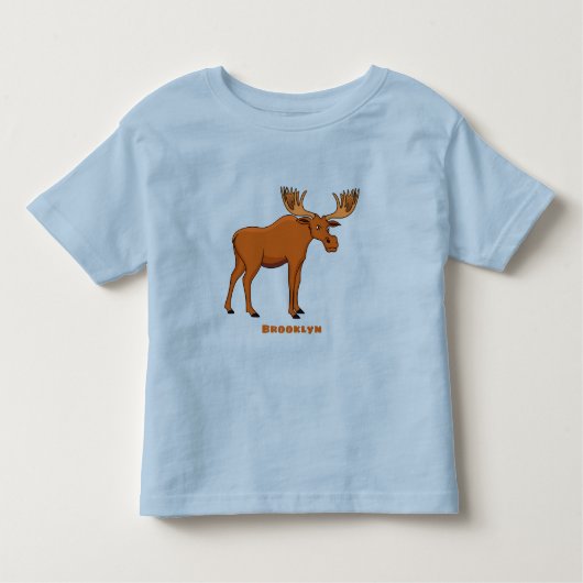 Funny moose cartoon illustratie kinder shirts (Voorkant)