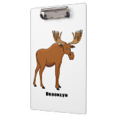 Funny moose cartoon illustratie klembord (Links)