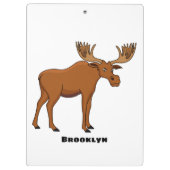 Funny moose cartoon illustratie klembord (Achterkant)