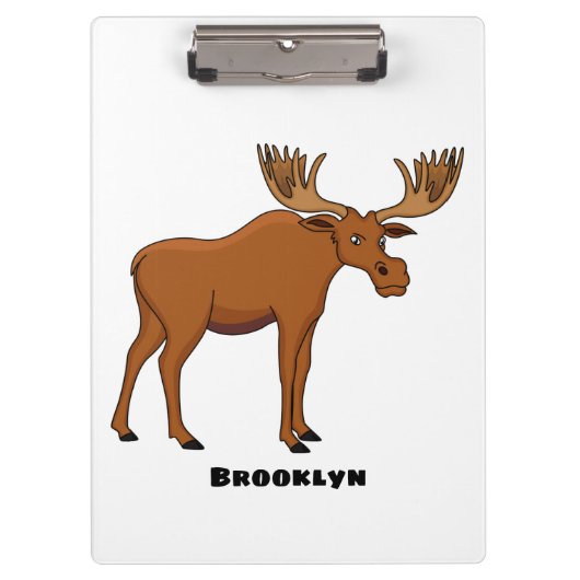 Funny moose cartoon illustratie klembord (Voorkant)
