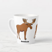 Funny moose cartoon illustratie latte mok (Linkerhoek)