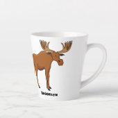Funny moose cartoon illustratie latte mok (Rechts)