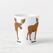 Funny moose cartoon illustratie latte mok (Voorkant)