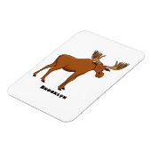 Funny moose cartoon illustratie magneet (Linkerzijde)