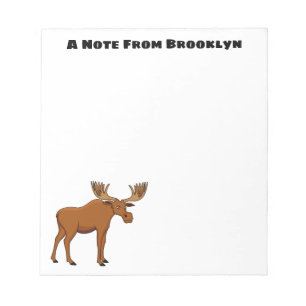 Funny moose cartoon illustratie notitieblok