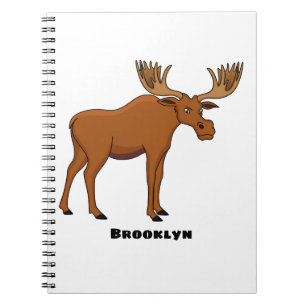 Funny moose cartoon illustratie notitieboek