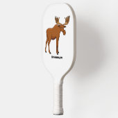 Funny moose cartoon illustratie pickleball paddle (Links)